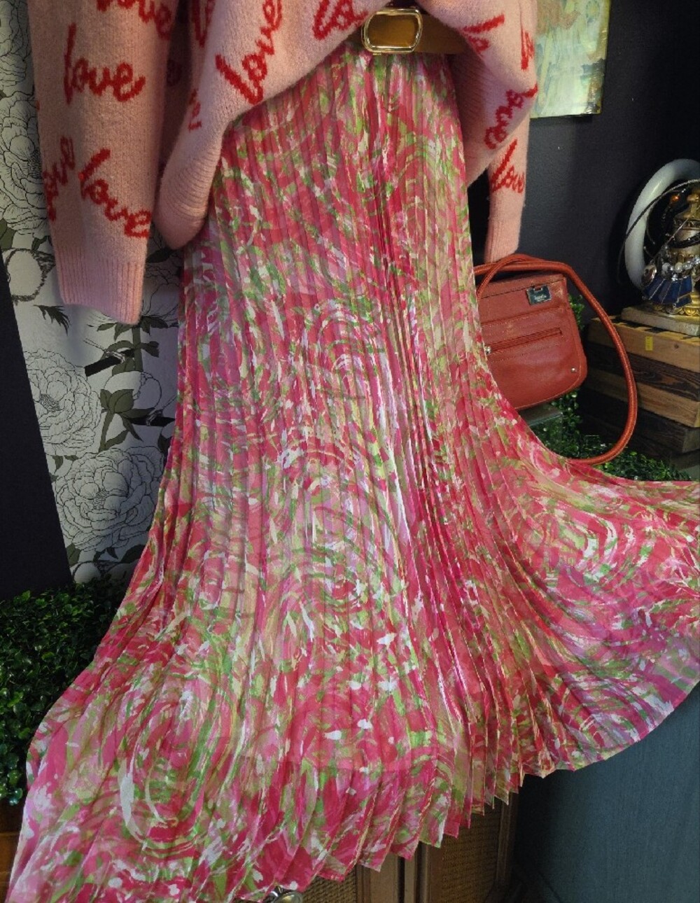 Ruby Rd. Pink Floral Pleated Maxi Dress - Picture 8 of 9